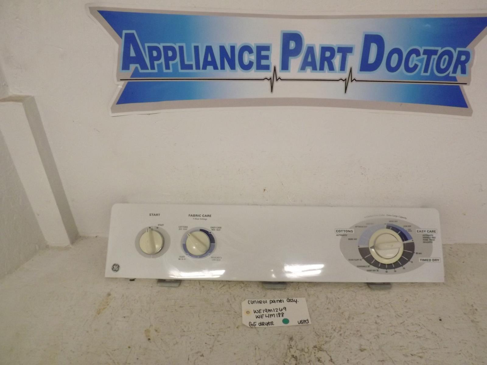 GE Dryer WE19M1269 WE4M188 Control Panel Assembly Used GE Dryer WE19M1269 WE4M188 Control Panel Assembly Used